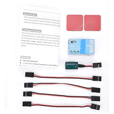 Immagine di RC Flight Controller Stabilizzatore, Stabilizzatore per di Volo, F50A Sistema stabilizzazione del controllore Volo A3 V2 giroscopico a 3 Assi Aereo ad Ala Fissa