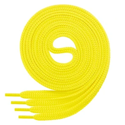 Immagine di di Ficchiano, lacci da scarpe piatti, per sneaker e sportive, molto resistenti, larghezza: circa 7,0 mm larghezza, 45 colori, 60 cm 220 lunghezza, poliestere, Giallo (giallo.), 170