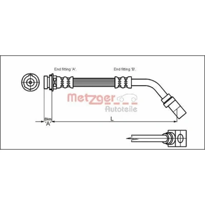 Immagine di METZGER 4114751 Tubi Freno 395 M10 x 1