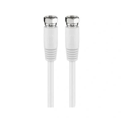 Immagine di Goobay 50738 Cavetto F per Antenna Satellitare SAT (80 dB), Schermatura Doppia, Bianco, 2.5 m Lunghezza del Cavo