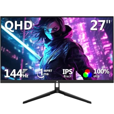 Immagine di Z Edge Monitor Gaming 27&#039;&#039; 2K QHD(2560x1440), IPS Pannello, 1ms, FreeSync, 144 Hz, Schermo PC Cornice Ultra Sottile, Inclinazione Regolabile, 2*HDMI2.0 &amp; 2*DP1.4, RGB, VESA 100*100mm (Cavo DP Incluso)