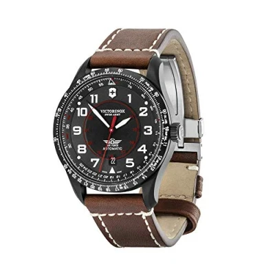 Immagine di Victorinox Orologio Uomo Automatico AirBoss Mechanical, Ø 42 mm, Swiss Made, Impermeabile fino a 100 m, Vetro Zaffiro, Cinturino in Pelle, Nero/Marrone