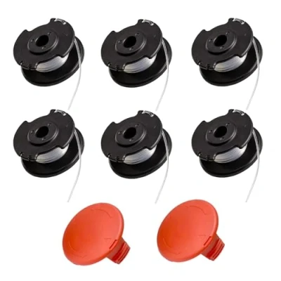 Immagine di Viilich 6 bobine di filo ricambio, per tagliaerba a batteria Einhell GE CT 18/28 Li e TC, bobina ricambio TLE 03, 2 copertura 03 1