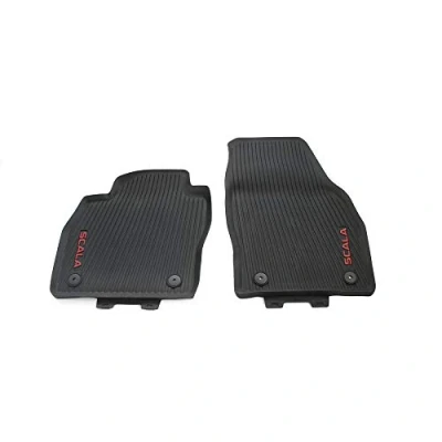 Immagine di Skoda 657061502F Tappetini Anteriori in Gomma per Tutte Le Condizioni atmosferiche, 2 Pezzi, con Scritta Scala Rossa