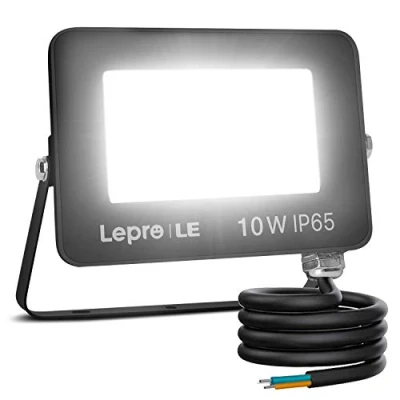 Immagine di Lepro Faretto LED da Esterno, 10W 850 lumen, Faro Esterno Bianco Diurno 5000K, Proiettore Impermeabile IP65, Luce di Sicurezza per Giardino, Corridoio, Illuminazione Interna ed Esterna