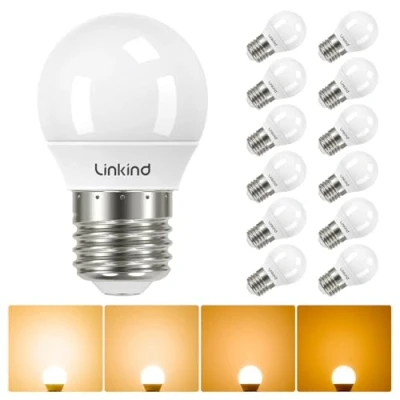 Immagine di Linkind Dimmerabile Lampadine LED E27, Golf P45/G45, 4.2W(Equivalenti a 40W), Luce Bianca Calda 2700K, 470 Lumen, Pacco da 12