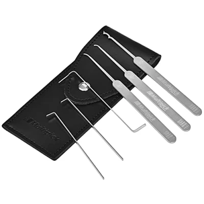 Immagine di MULTIPICK ELITE 6 Lockpicking Set [6 Teile 0,6 mm] Grimaldelli per Serratura Kit Apri lucchetto Scassinatore incl. tenditore Grimaldello &amp; Scassinamento di serrature