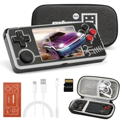 Immagine di Console Portatile Gaming per Miyoo A30, Schermo IPS da 2,8 Pollici 10000+ Giochi Emulatore Supporto Battaglia WiFi, Sistema Linux 64G Multi Emulatori Giochi, Ricarica USB Game