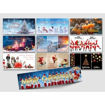 Immagine di Edition Colibri 10 biglietti natalizi XL in formato panoramico set con buste festive: 42 cm di larghezza e 5 motivi nostalgici (11146 11164)