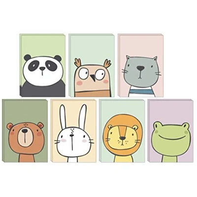 Immagine di the lazy panda card company 49 biglietti di auguri ecologici con animali bianchi realizzati in carta riciclata buste riciclate verdi