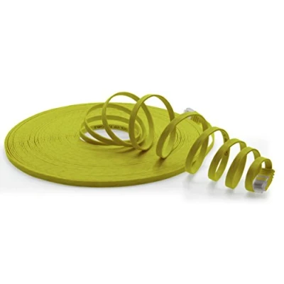 Immagine di 1aTTack.de 5m Cat6 piatto cavo di rete giallo 1 pezzo 1000 Mbit/s Gigabit LAN Flat Slim cavi Patch installazione