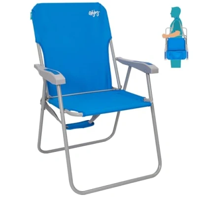 Immagine di #WEJOY Sedia da Spiaggia Pieghevole, Mare Leggera con Schienale Alto Portatile Tracolla, Spiaggina Campeggio Esterno Giardino Picnic Piscina, 1/2 Pezzi