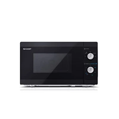 Immagine di Sharp YC MS01ES Forno a microonde 20 litri con funzione scongelamento, 5 livelli di potenza, 800W potenza microonde, timer, Argento/Nero