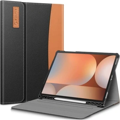 Immagine di FINTIE Custodia per Samsung Galaxy Tab S10+ Plus/S9 FE+ Plus/S9+ Plus 12.4 Pollici con S Pen Holder Multi angli Protettiva Case Tasca Auto Sveglia/Sonno, Nero/Marrone