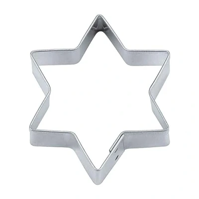 Immagine di Staedter in Latta per Biscotti a Forma di Stella 6 Punte, Argento, Banda stagnata, Silver, 15 x 3 cm