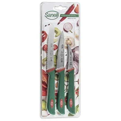Immagine di Sanelli Set 3 Coltelli Frutta e verdura: Spelucchino multiuso cm.10 Pomodoro cm.12 Verdura cm.6