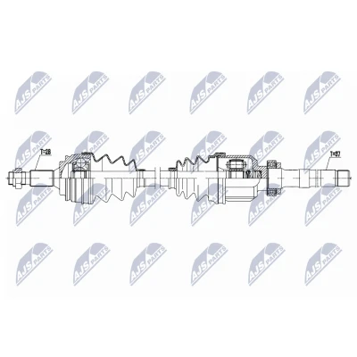 Immagine di NTY NPW CT 123 Albero motore / Semiasse Assale anteriore Dx 967mm 86mm DS: DS7 Crossback
