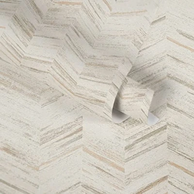 Immagine di A.S. Création carta da parati geometrica bianca e grigio 383096, in tessuto non tessuto, per soggiorno, camera letto, 10,05 x 0,53 m, Made Germany