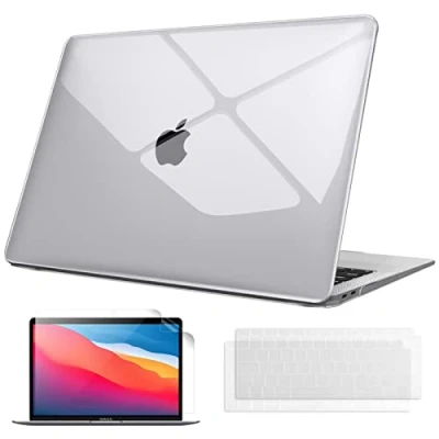 Immagine di FINTIE Custodia Compatibile con MacBook Air 13 A2337 (M1) / A2179 A1932 (2020 2019 2018) Cover Rigid Protettivo Guscio Case 2 Tastiera &amp; 1 Proteggi Schermo, Transparent
