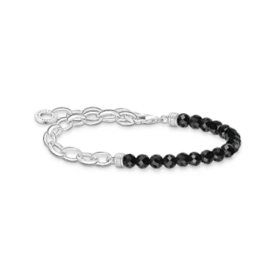 Immagine di Thomas Sabo Bracciale in Argento sterling 925 con perline di onice nero, A2098 130 11, Große, sterling, Nessuna pietra preziosa