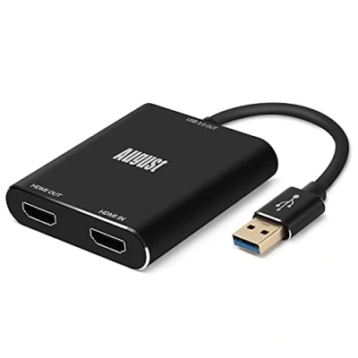Immagine di August VGB500 HDMI Capture Card USB 3.0 Full HD 1080p 60FPS Perfetto per YouTube Twitch Mixer Plug &amp; Play Cattura, registrazione e streaming PS4, Xbox One Nintendo Switch PC, Mac Linux