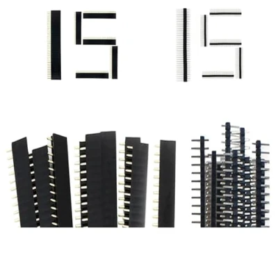 Immagine di 30 pezzi 2,54 mm 10 pin intestazione maschio e femmina PCB saldatura, striscia per scheda forata, prototipo Shield