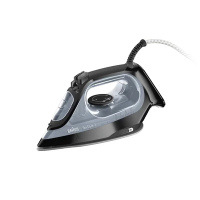 Immagine di Braun TexStyle3 SI3055BK Ferro Da Stiro A Vapore, Colpo Vapore 180g, Termostato Regolabile, Riscaldamento Rapido, Piastra Freeglide 3D Superceramic, Capacità 270ml, Nero