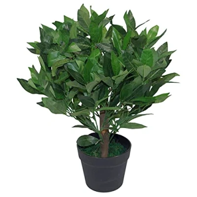 Immagine di Leaf Design UK Albero di alloro artificiale realistico, a sfera, 50 cm, colore: verde