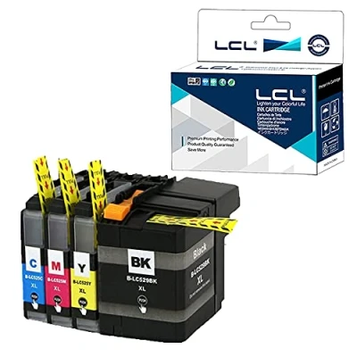Immagine di LCL Cartucce d&#039;inchiostro Compatibile LC529 LC525 XL LC529XLBK LC525XLC LC525XLM LC525Y XXL Sostituzione per Brother DCP J100/J105/ MFC J200 (Nero Ciano Magenta Giallo,4 Pack)