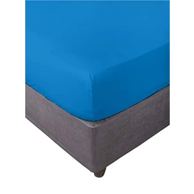 Immagine di Miracle Home, Elastico, Anti Pelucchi Lenzuolo con Angoli Elasticizzati, Morbido e Confortevole, 50% Cotone Poliestere, Blu Intenso. 90 x 200, Letto