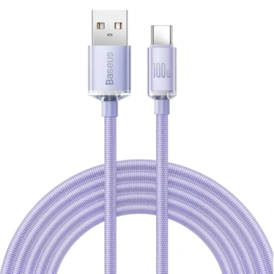 Immagine di Baseus Crystal Shine Series Fast Charging Data Cavo USB Type A to C 100 W 2 m Viola (CAJY000505)