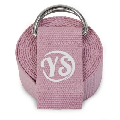 Immagine di Yoga Studio Cinghia da yoga, 2,5 m, extra lunga, resistente, in cotone biologico, regolabile, con anello a D, cintura per esercizi, pilates, danza, allenamento, palestra, fisioterapia (rosa