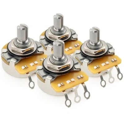 Immagine di CTS Serie 450 B250K Split Shaft Potenziometro Linear Taper Fine 24 Splines Pot per Chitarra Elettrica Basso, 10% Tolleranza(Set di 4)