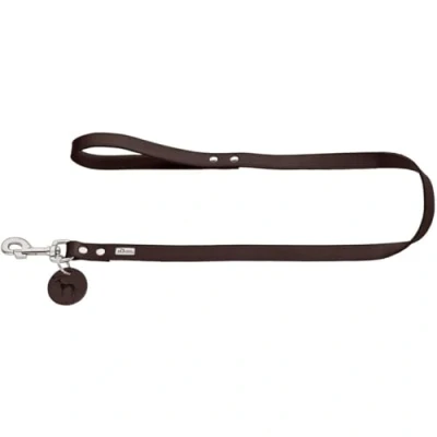 Immagine di HUNTER Guinzaglio per cani, in pelle, semplice, resistente, morbido, 2 x 100 cm, colore: marrone scuro