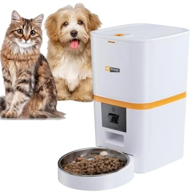 Immagine di Ferplast Distributore Automatico Cibo Cani e Gatti RISTO PET SMART WiFi, Dispenser Crocchette Cane, 6 Litri, Controllo tramite APP, Videocamera Visione Notturna Microfono, Ciotola Acciaio Inox