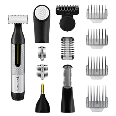 Immagine di Remington Rasoio elettrico multifunzione una lama viso e corpo durata 5 anni senza sostituzioni, accessori inclusi : pettini rifinitore, Omniblade Multi Pro Hybrid Groomer HG5000