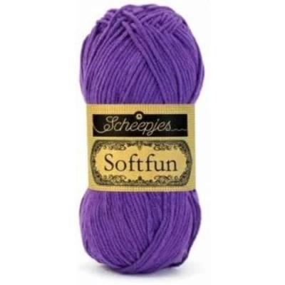 Immagine di Scheepjes Softfun Cotone Filato, Acrilico, 2515 Deep Violet, 1x50g
