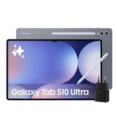 Immagine di Samsung Galaxy Tab S10 Ultra, Tablet AI, Display 14.6&quot; Dynamic AMOLED 2X, 5G, RAM 12GB, 256GB, 11.200 mAh, Android 14, IP68, Gray, [Versione italiana] 2024, Caricabatterie 45W
