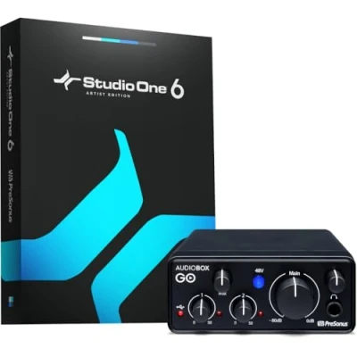 Immagine di PreSonus AudioBox GO, Interfaccia Audio USB C, Per Produzione Musicale con Software di Registrazione Studio One, Tutorial Musicali, Campioni Sonori e Strumenti Virtuali