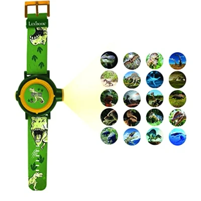 Immagine di Lexibook Schermo Digitale per Orologio a proiezione regolabile 20 Immagini Dinosauri Bambini Verde e Giallo