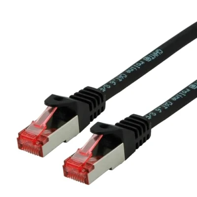 Immagine di Roline 21.15.2653 RJ45 cavo di rete, patch CAT 6 S/FTP 3.00 m Nero doppia schermatura, Privo alogeni, Ritardante fiamma 1 pz.