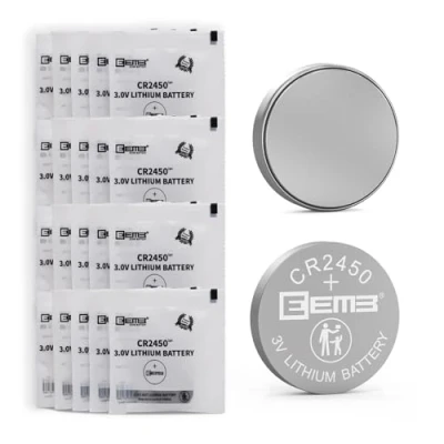 Immagine di EEMB Confezione da 20 batterie a bottone 2450 CR2450 bottone, 3 V, al litio, resistenti ai bambini