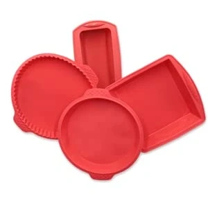 Immagine di ZOLLNER24 set di 4 stampi in silicone antiaderente, colore rosso