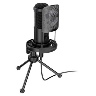 Immagine di Microfono per streaming da desktop Spedlink AUDIS PRO con treppiede e Shock Mount, Plug &amp; Play, nero