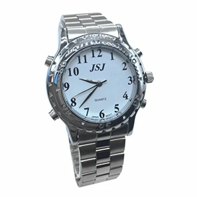 Immagine di VISIONU Orologio Parlante Analogico con Allarme Annuncio dell&#039;Ora in Arabo per Cieco e Persone Ipovedenti Bracciale, Bracciale