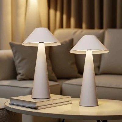 Immagine di LalavonLampada da Tavolo Senza Fili Ricaricabile con Magnetica, 3 Modalità di Colore Lampada Touch Dimmerabile 3000K 6000K, 4000mAh Portatile Scrivania USB C, IP54, 2 Pezzi (Bianco)
