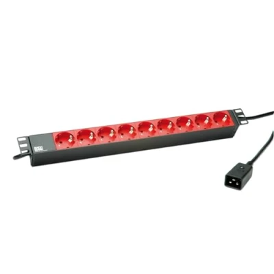 Immagine di Bachmann 19071761 Ciabatta elettrica da 19&quot;, 9 prese Schuko C20, colore: Nero