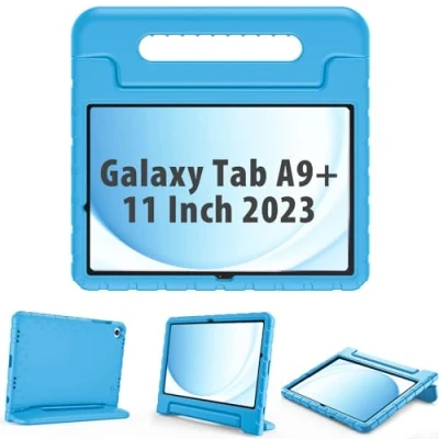Immagine di ProCase Cover per Bambini Galaxy Tab A9+ Plus 11 Pollici 2023, Custodia A9 [SM X210/X215/X216/X218], Antiurto Leggera con Maniglia Convertibile Blu