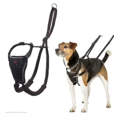 Immagine di Pettorina anti trazione HALTI per impedire al cane di tirare il guinzaglio, regolabile, leggera e semplice da utilizzare. addestramento catarifrangente cani piccoli (Taglia S)