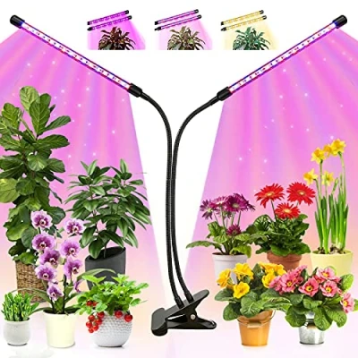Immagine di Lampada per Piante, KEAWEO LED Lampade da Coltivazione Indoor Spettro Completo, 10 Livelli di Intensità, Flessibile Collo Cigno, Timer Automatico 3H/9H/12H Semina Crescita Fioritura Fruttificazione